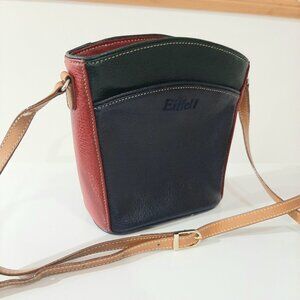 Rare Tour Eiffel dual toned curved top leather minimalist quiet luxury bag